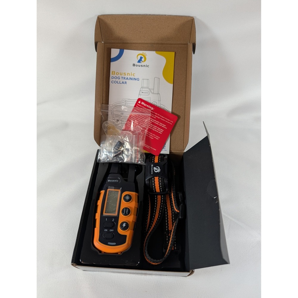 Bousnic Dog Training Collar RS2A Remote Rechargeable Shock Vibration Orange Blac